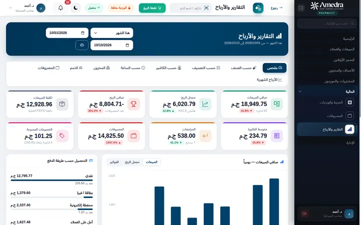 الربح الحقيقي مش التقريبي — برنامج أميدرا للصيدليات